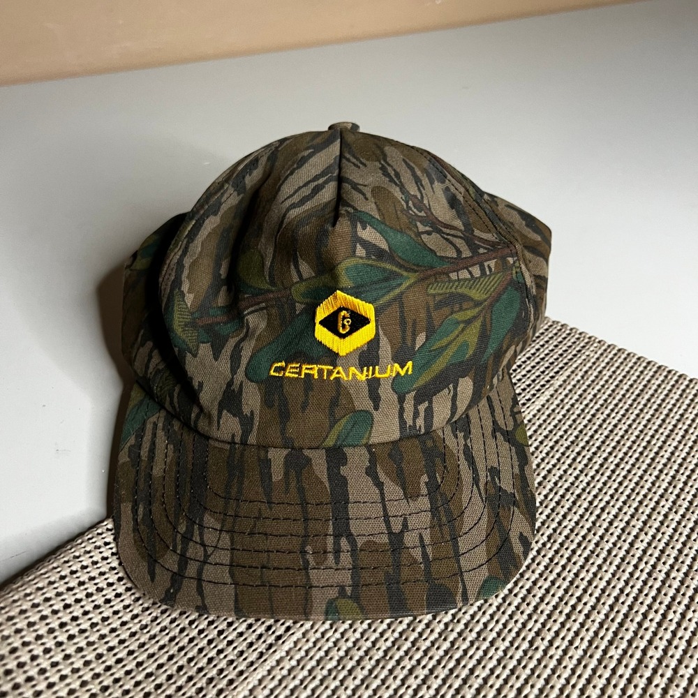 Vintage Horizon Certanium Camo Snapback Hat Made in USA Tiger Stripe Cap